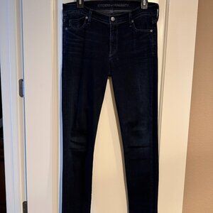 Citizens of Humanity Dark Wash Blue Avedon Low Rise Skinny Jeans, Size 31
